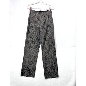 Babette Pants Women S Grey Floral Jacquard Satin Dark Romantic Gothic Stretch